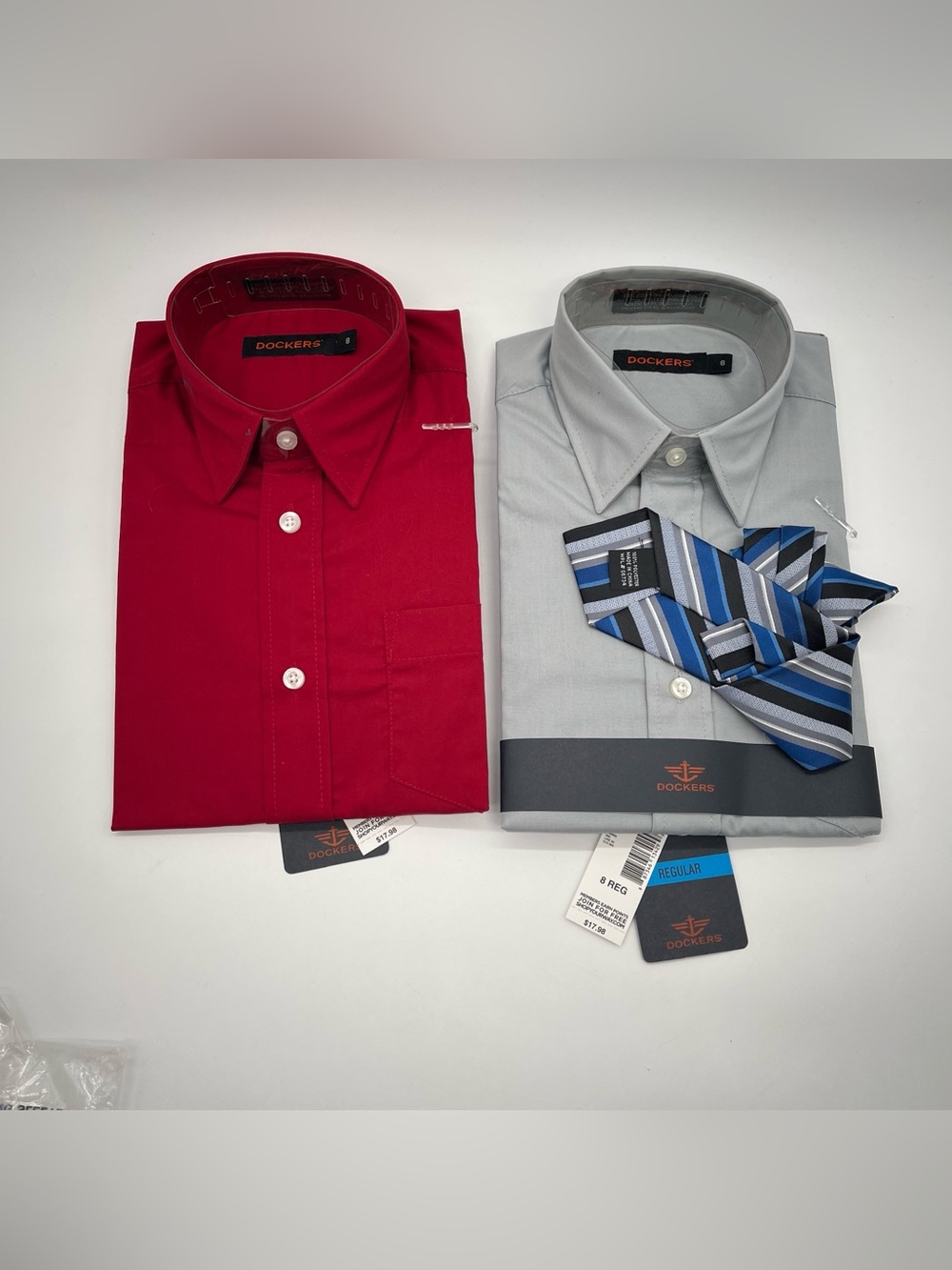 Dockers long sleeve size 8 set of two button long sleeve shirts and tie